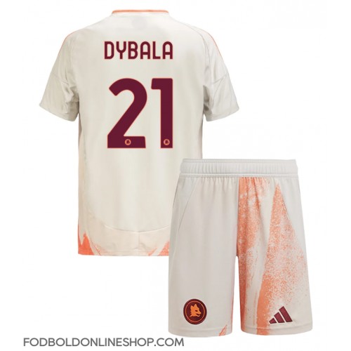 AS Roma Paulo Dybala #21 Udebane Trøje Børn 2024-25 Kortærmet (+ Korte bukser)